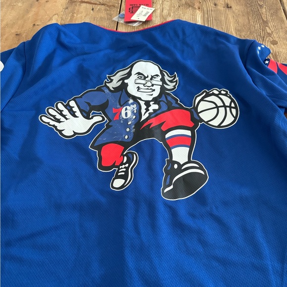 NWT Ultra Game Philadelphia 76ers Sixers Baseball NBA Basketball Jersey - Picture 10 of 10